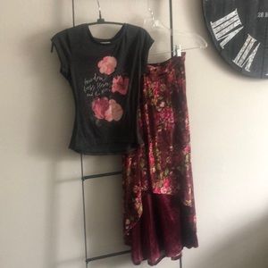 Joyfolie Girl’s sz 10 Top and Velvet Skirt